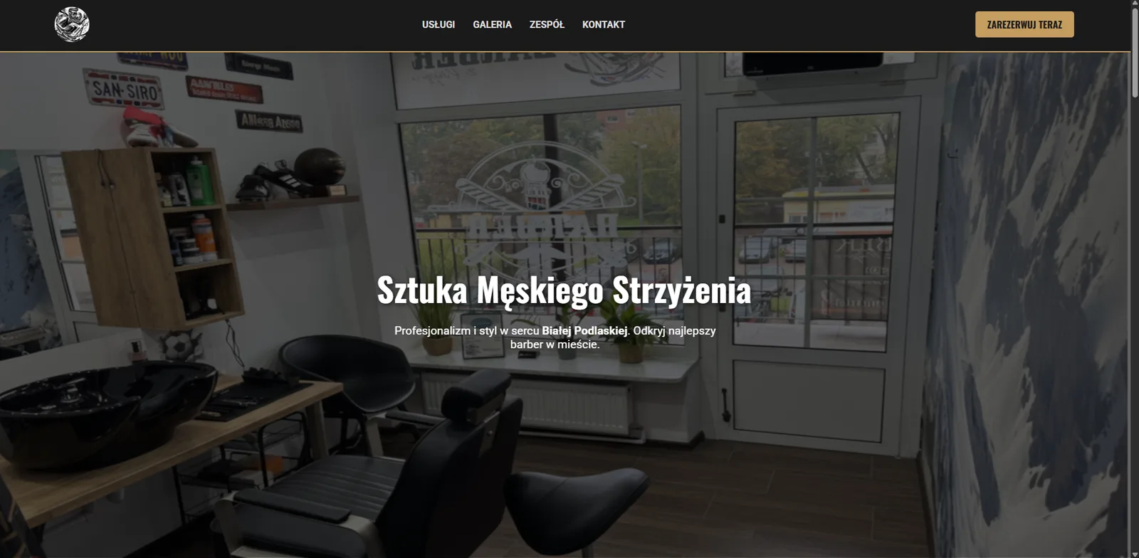 Strona Barber z Pasją — widok główny