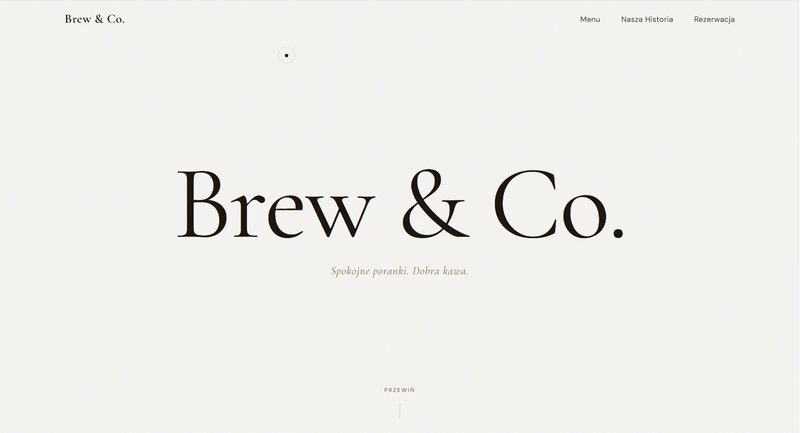 Strona Demo Cafe — widok główny